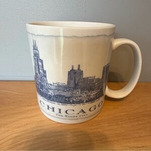 Chicago Skyline Ceramic Coffee Mug - Starbucks collectible cup architecture blue